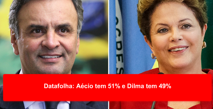 Datafolha: Aécio tem 51% e Dilma tem 49%