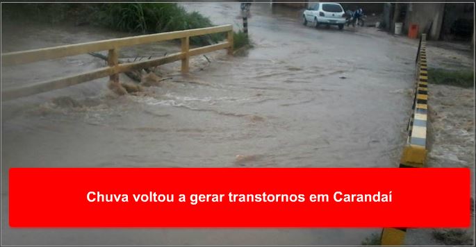 Chuva voltou a gerar transtornos em Carandaí
