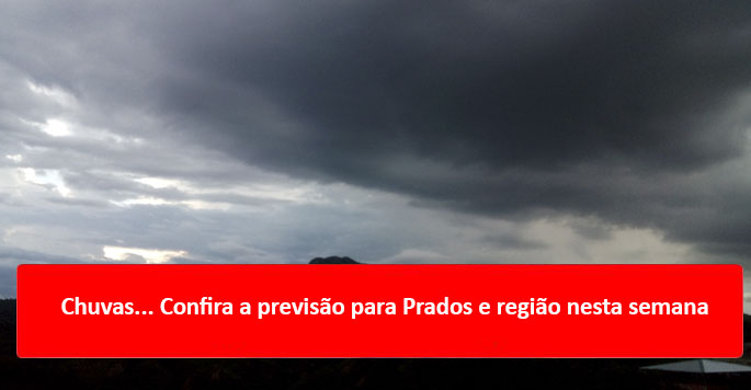 Chuvas... Confira a previsão para Prados e região nesta semana