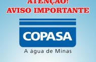 IMPORTANTE: Aviso Copasa sobre dificuldades no abastecimento em Prados