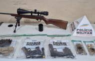 Polícia Militar apreende três armas de fogo e vasta munição em Vitoriano Veloso 