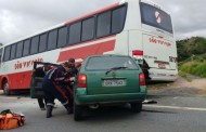 Ônibus da São Vicente se envolve em acidente